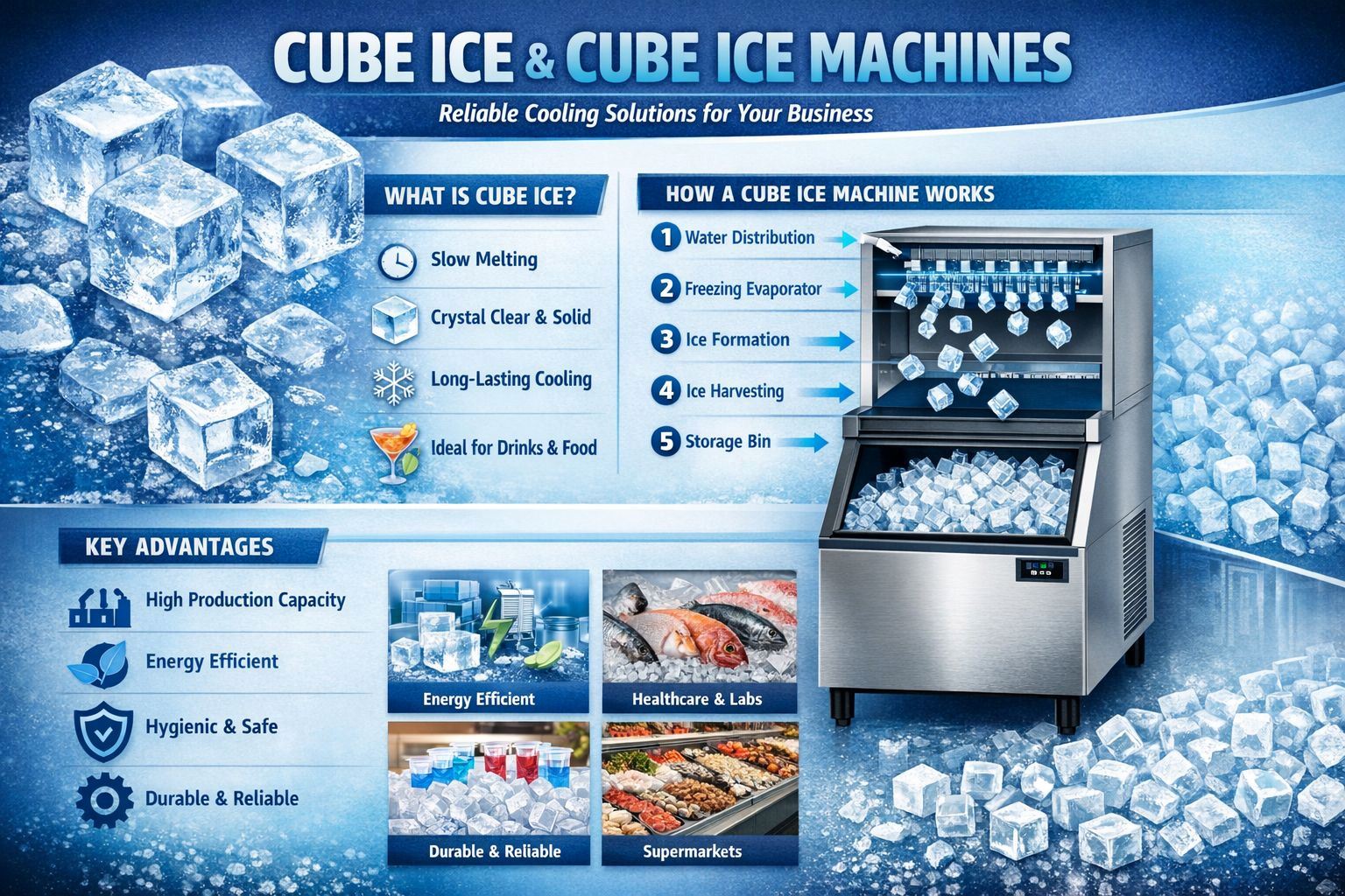 Cube Ice and Cube Ice Machines: Reliable and Hygienic Solutions for Industrial Cooling